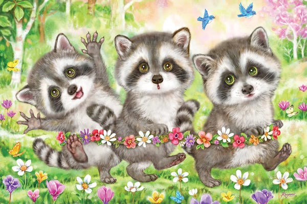 Raccoons: Three Raccoons by Kayomi Harai