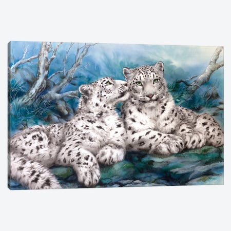Whisper Snow Leopards Canvas Print #KYI326} by Kayomi Harai Canvas Art Print