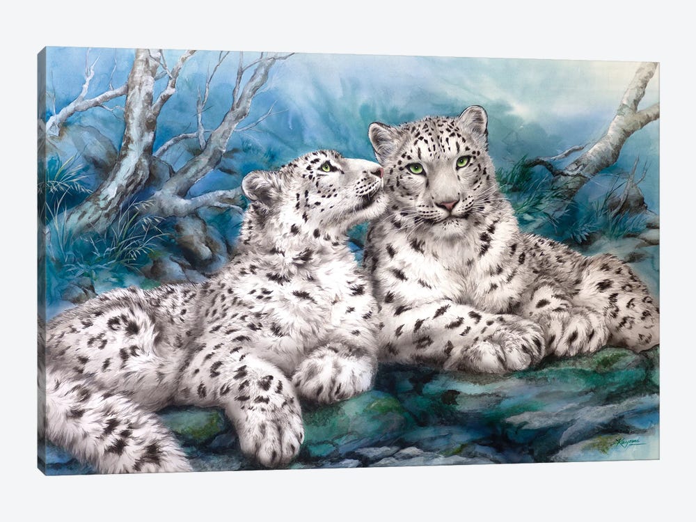 Whisper Snow Leopards by Kayomi Harai 1-piece Canvas Print