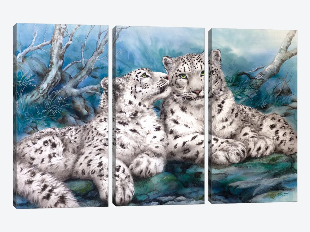 Whisper Snow Leopards by Kayomi Harai 3-piece Art Print