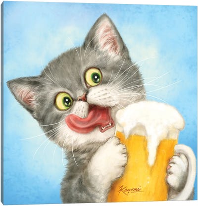 365 Days Of Cats: 72 Canvas Art Print - Beer Art