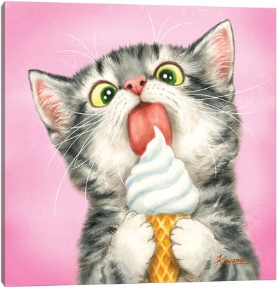 365 Days Of Cats: 76 Canvas Art Print - Ice Cream & Popsicle Art