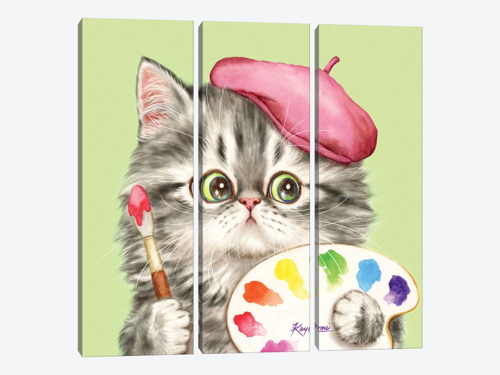 365 Days Of Cats: 85 by Kayomi Harai 3-piece Canvas Print