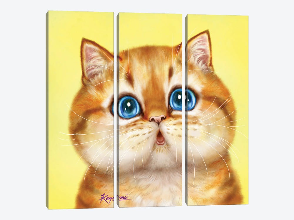 365 Days Of Cats: 157 by Kayomi Harai 3-piece Canvas Wall Art