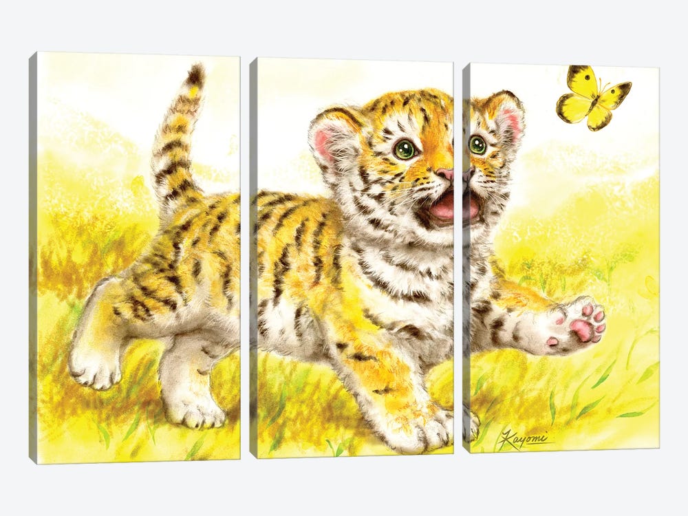 Baby Tiger by Kayomi Harai 3-piece Canvas Art