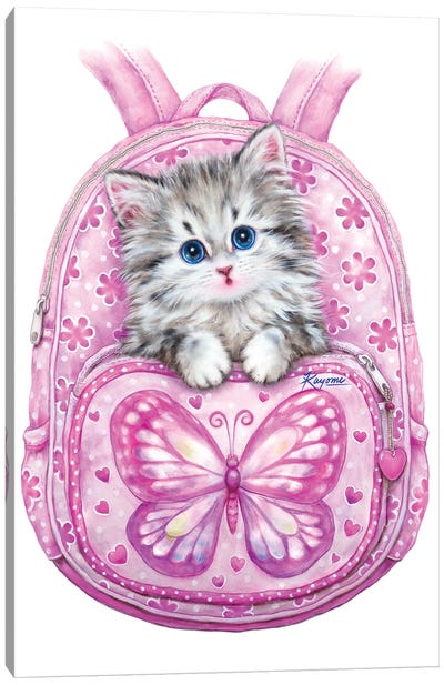 Backpack Kitty Canvas Art Print - Kayomi Harai