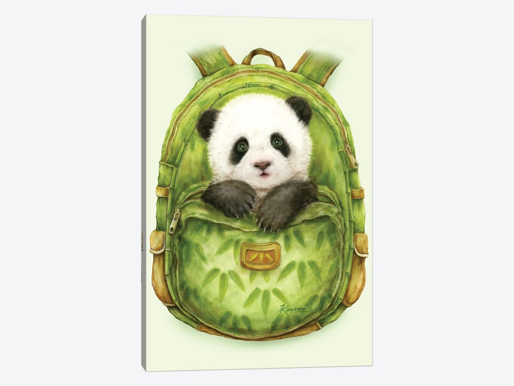 Backpack Panda by Kayomi Harai 1-piece Canvas Art Print