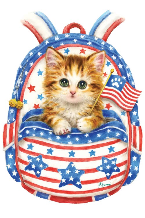 Backpack Patriotic Cat