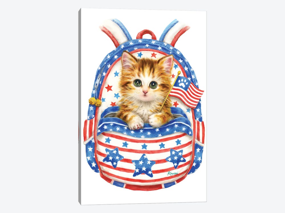 Backpack Patriotic Cat by Kayomi Harai 1-piece Canvas Art