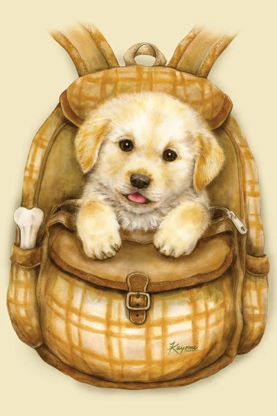 Backpack Puppy by Kayomi Harai framed wall art