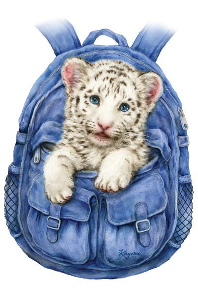 Backpack White Tiger by Kayomi Harai canvas print