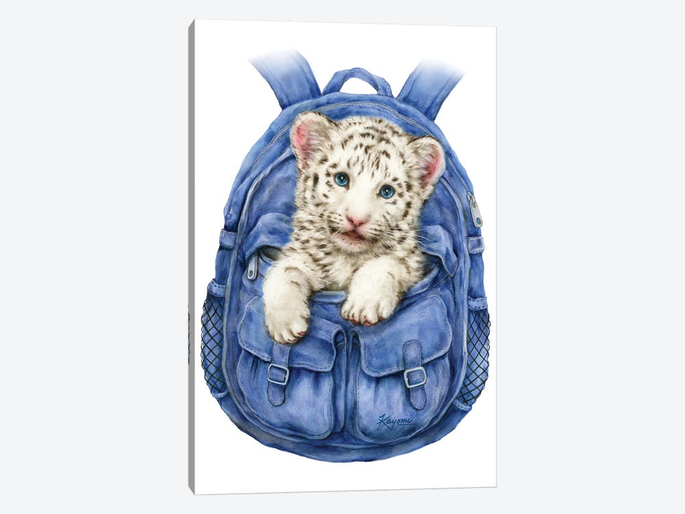 Backpack White Tiger by Kayomi Harai 1-piece Canvas Print