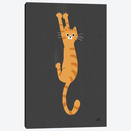 Orange Tabby Cat Hanging On Canvas Print #KYJ101} by Jenn Kay Canvas Art