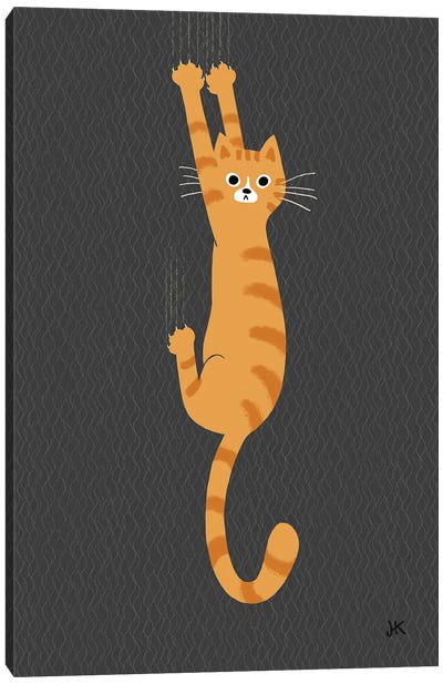 Orange Tabby Cat Hanging On Canvas Art Print - Jenn Kay