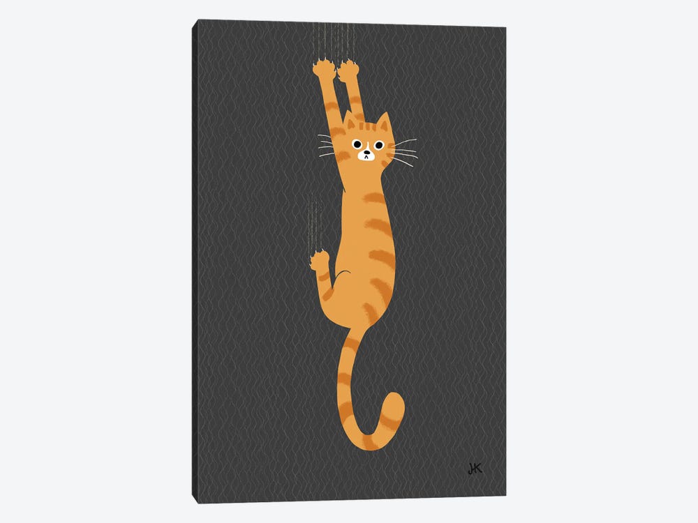Orange Tabby Cat Hanging On by Jenn Kay 1-piece Art Print