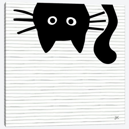 Sneaky Black Cat Canvas Print #KYJ102} by Jenn Kay Canvas Wall Art