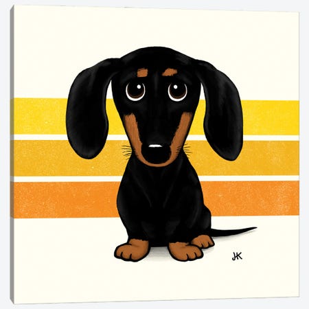 Black And Tan Dachshund Cute Cartoon Dog Art Pr - Art Print | Jenn Kay