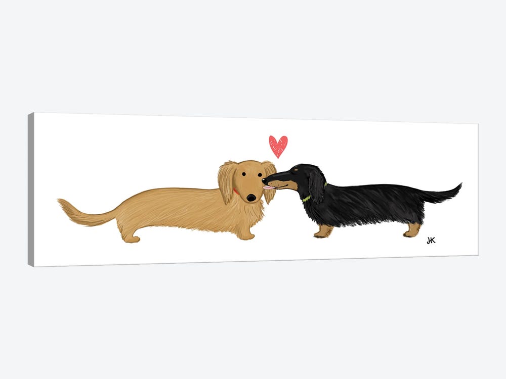 Wiener Dogs Love by Jenn Kay 1-piece Canvas Print