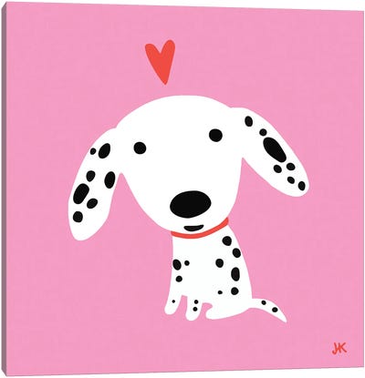 Dalmatian Puppy Love Canvas Art Print - Jenn Kay