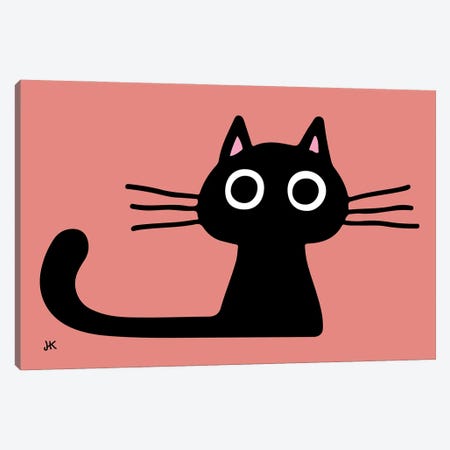 Quirky Black Cat Canvas Print #KYJ24} by Jenn Kay Canvas Art