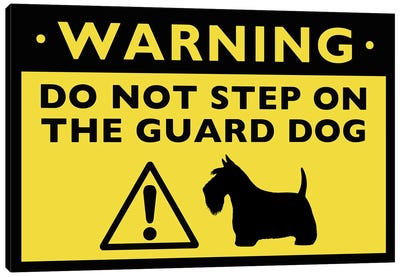 Scottish Terrier Humorous Guard Dog Warning Sign Canvas Art Print - Scottish Terriers