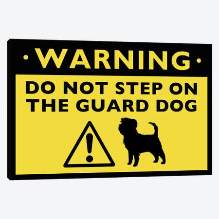 Affenpinscher Humorous Guard Dog Warning Sign Canvas Print #KYJ35} by Jenn Kay Canvas Art Print