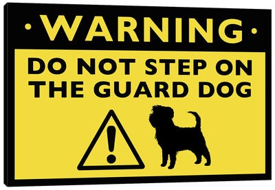 Affenpinscher Humorous Guard Dog Warning Sign Canvas Art Print - Jenn Kay