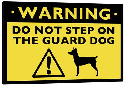 Rat Terrier Humorous Guard Dog Warning Sign Canvas Art Print