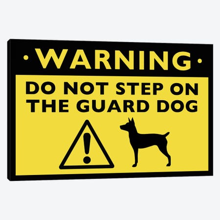 Rat Terrier Humorous Guard Dog Warning Sign Canvas Print #KYJ42} by Jenn Kay Canvas Print