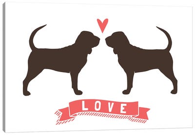 Bloodhounds Love Canvas Art Print - Bloodhound Art