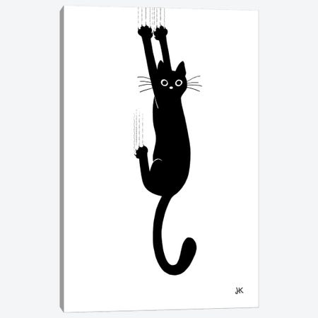Black Cat Hanging On Canvas Print #KYJ49} by Jenn Kay Art Print