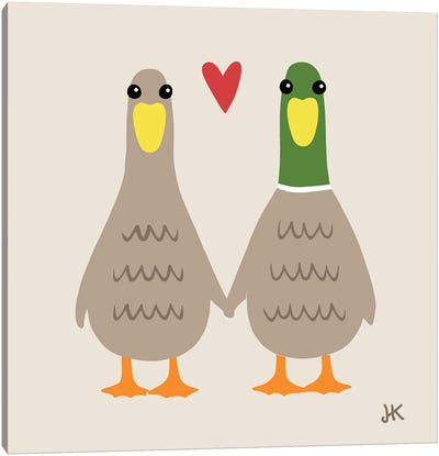 Love Ducks Canvas Art Print - Art Gifts for Her
