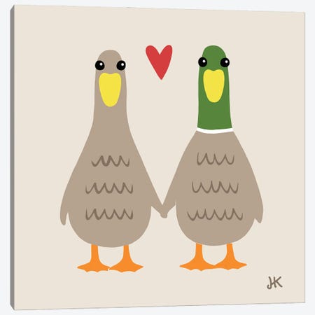 Love Ducks Canvas Print #KYJ54} by Jenn Kay Canvas Print