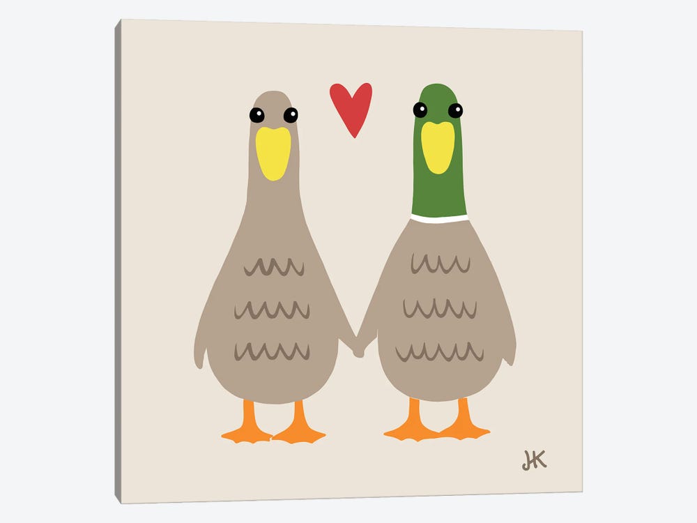 Love Ducks by Jenn Kay 1-piece Canvas Wall Art