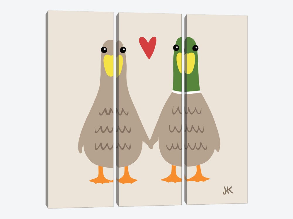 Love Ducks by Jenn Kay 3-piece Canvas Artwork