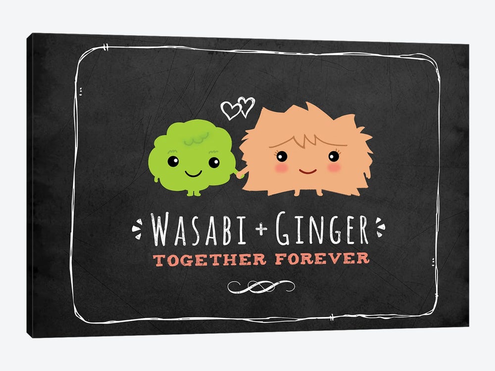 Wasabi + Ginger, Together Forever by Jenn Kay 1-piece Canvas Art Print
