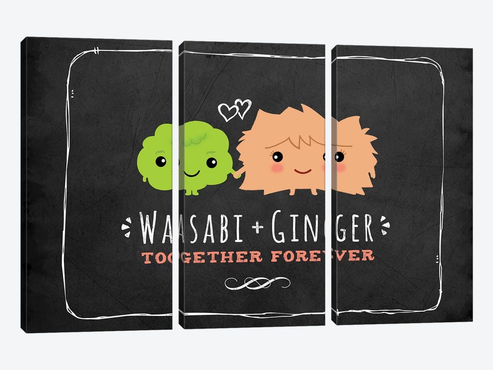 Wasabi + Ginger, Together Forever by Jenn Kay 3-piece Art Print