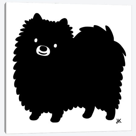 Black Pomeranian Canvas Print #KYJ76} by Jenn Kay Canvas Art Print