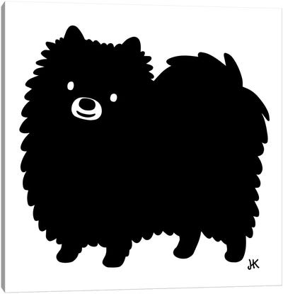 Black Pomeranian Canvas Art Print - Jenn Kay