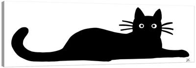 Black Cat Canvas Art Print - Halloween Art