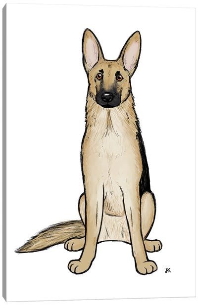 Light Tan German Shepherd Dog Canvas Art Print - German Shepherd Art