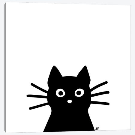 Peeking Black Cat Canvas Print #KYJ84} by Jenn Kay Canvas Artwork