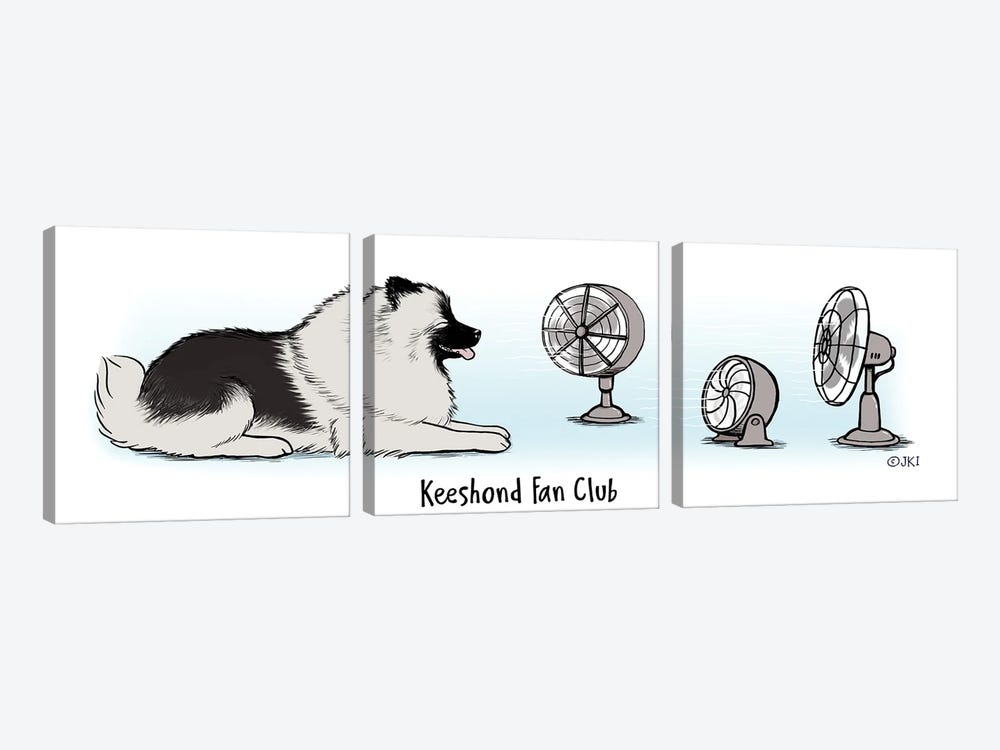 Keeshond Fan Club by Jenn Kay 3-piece Art Print
