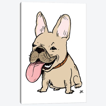 Funny French Bulldog Canvas Print #KYJ90} by Jenn Kay Canvas Artwork
