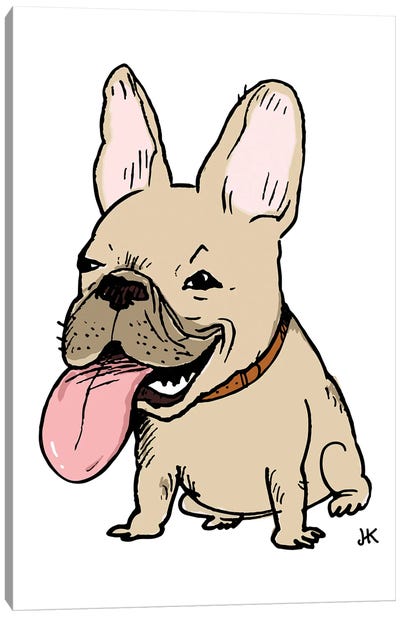 Funny French Bulldog Canvas Art Print - Jenn Kay