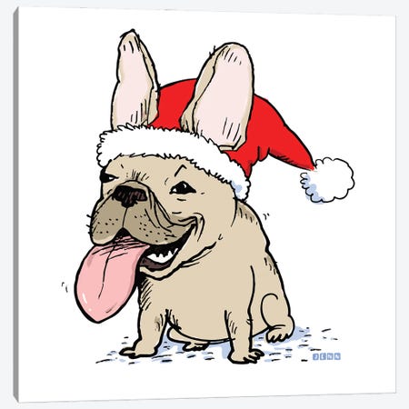 French Bulldog Santa Clause Canvas Print #KYJ91} by Jenn Kay Canvas Artwork