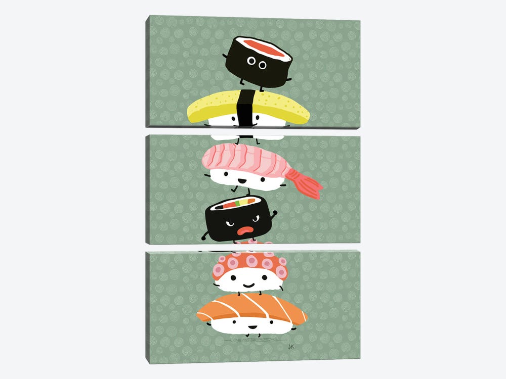 Sushi Stack by Jenn Kay 3-piece Canvas Print