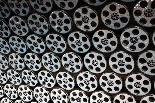 Television & Movies: Film Reel Lined Ceiling, Hollywood & Vine Metro Rail Subway Station, Los Angeles County, California, USA by Kymri Wilt