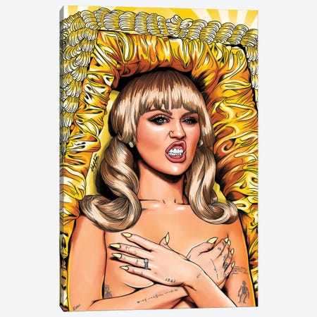 Miley Cyrus Canvas Print #KYN19} by Kaylin Taraska Canvas Wall Art
