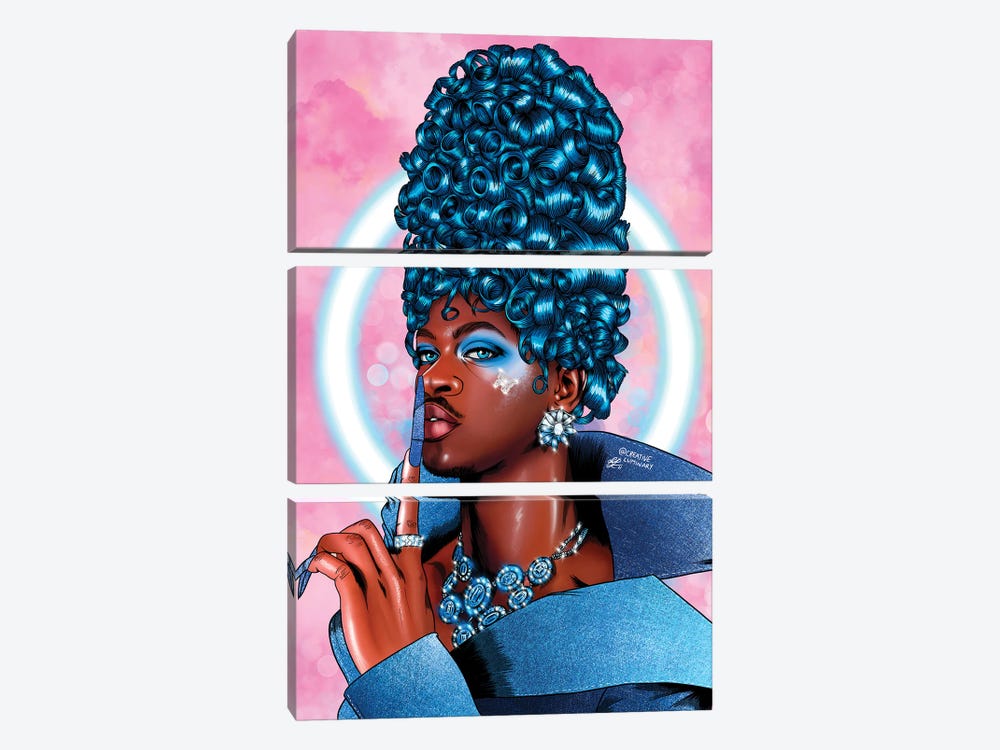 Lil Nas Montero by Kaylin Taraska 3-piece Canvas Print